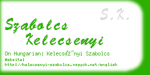 szabolcs kelecsenyi business card